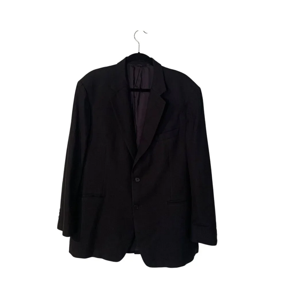Brooks Brothers 346 Mens Black Wool 2 Button Blazer 45R Preppy Office Formal